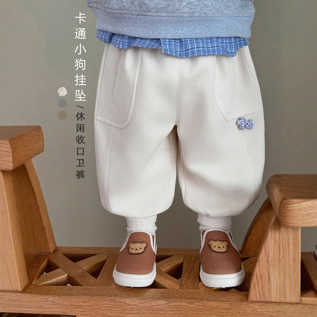 Children's Casual Pants 2025 New Autumn Baby Korean Version Autumn Pants Boys' Solid Color Knitted Sports Pants