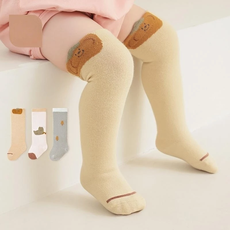3 Paia/Lotto 0-3 Anni Calze Per Bambini Traspirante Bambino Cartone Animato Confortevole Calze A Bocca Larga Senza Gambe E Al Ginocchio