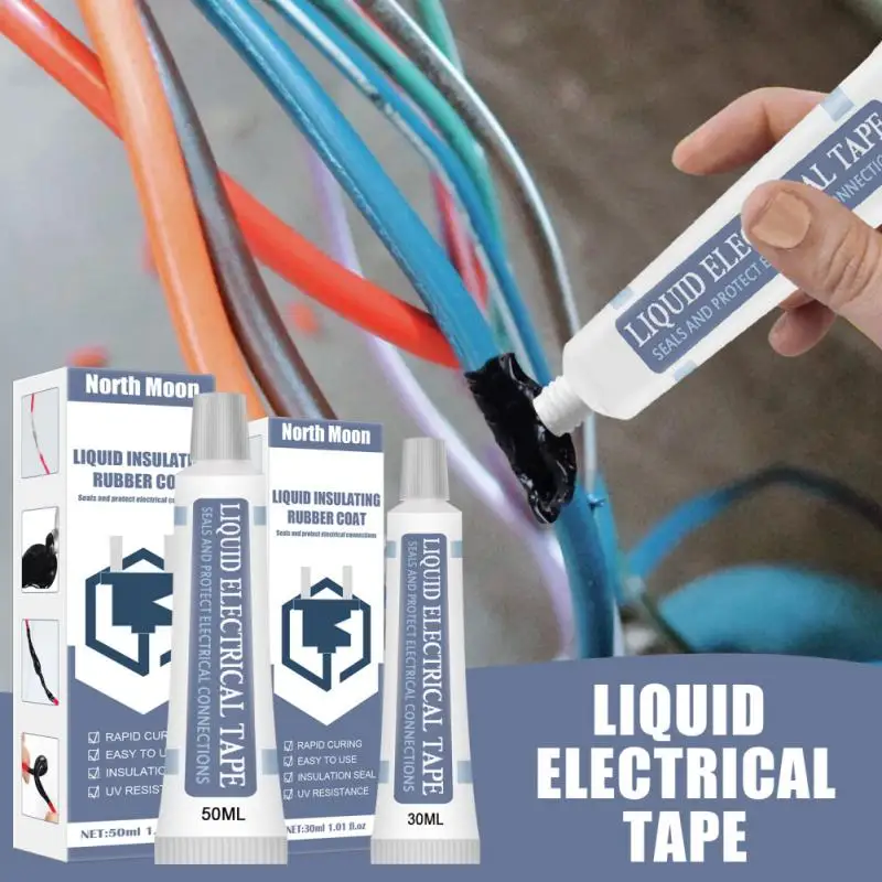 30/50Ml Vloeibare Isolatie Tape Kit Waterdichte Hoge Temperatuur Weerstand Elektrische Draad Kabel Fix Lijn Lijm