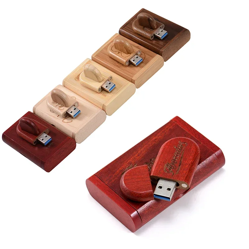 Jaster- Custom Logo Usb 3.0 Flash Drive Caixa de Madeira Bonita Memory Stick Presente Criativo Pen Drive 32gb 64gb 128gb 20 Unidades por Lote - Imagem 3