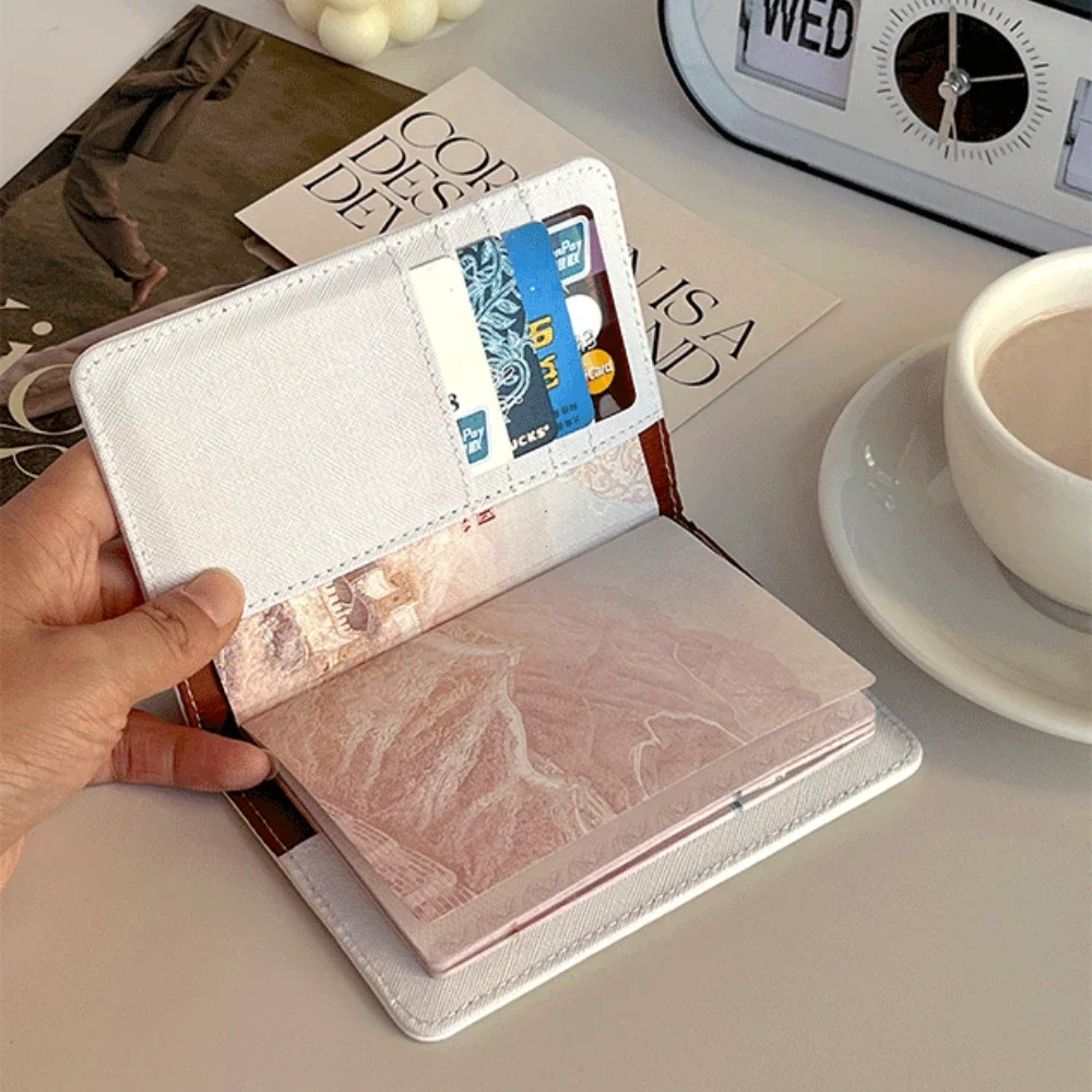 Cartoon Rabbit Passport Holder Pu Leather Multi-function Card Clamp Wallet Waterproof Light-weight Passport Cover Travel Outdoor