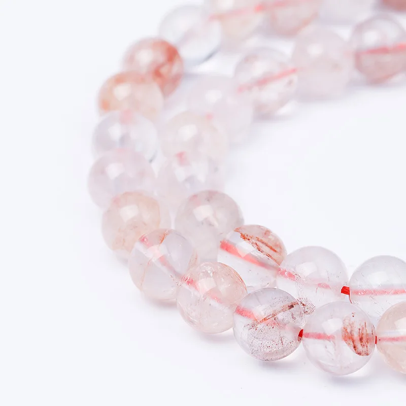 Natural Red Gum Flower Quartz Stone Round Loose Beads 6 8 10 12 MM For Jewelry Making DIY Bracelets Necklaces Handmad 15