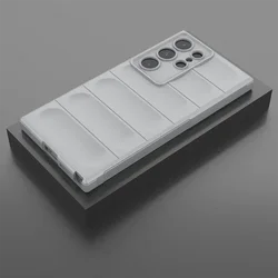 Shockproof Armor Matte Phone Case - Durable TPU Silicone Back Cover - Samsung S24Ultra (Light Grey)