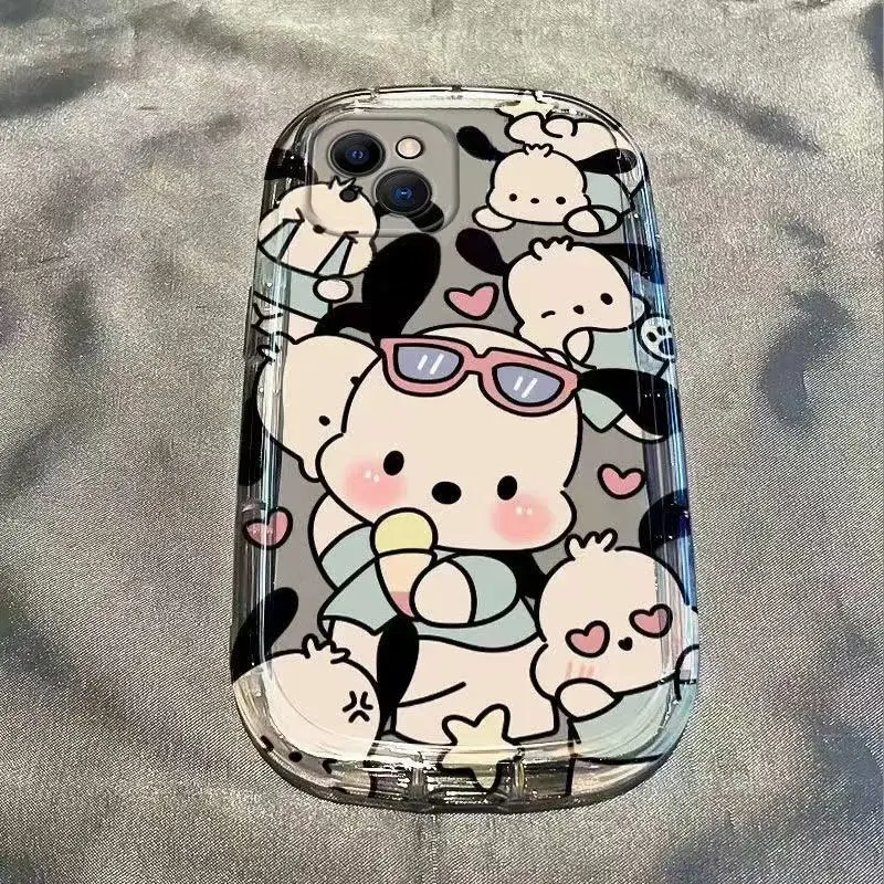 

Kawaii Sanrio Phone Case Pochacco Cinnamoroll Phone Case for Iphone 14 13 12 11 Pro Max Xs Xr 7 8 Plus Shockproof Cover Y2K Girl