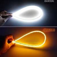 LED DRL Car Daytime Running Light Flexible Waterproof Strip Auto Headlights White Turn Signal Brake Flow Lights 12V 2