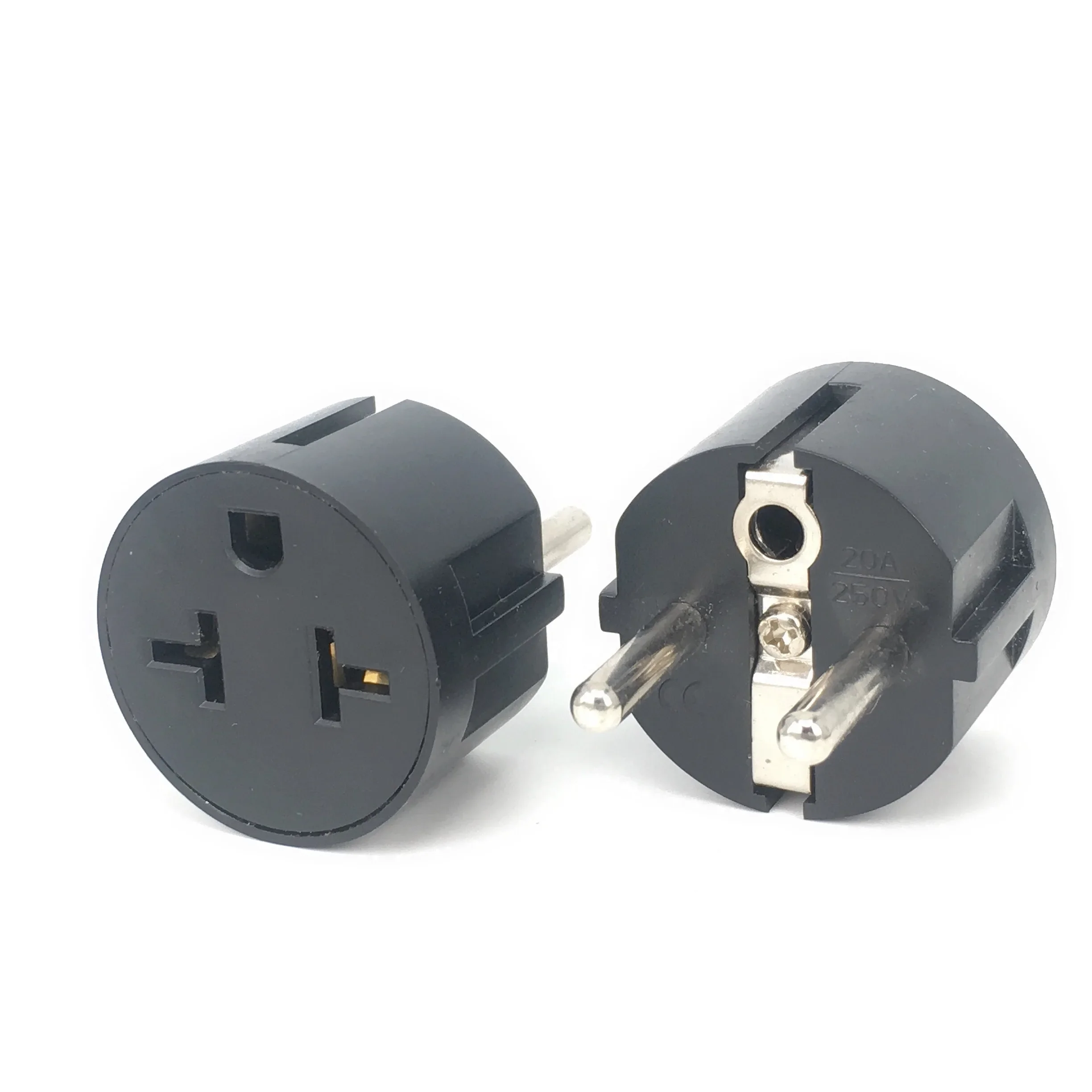 US Plug USA to EU Plug Adapter 20A 250V EU Converter USA US To Wall Socket Fireproof AC Travel Adapter