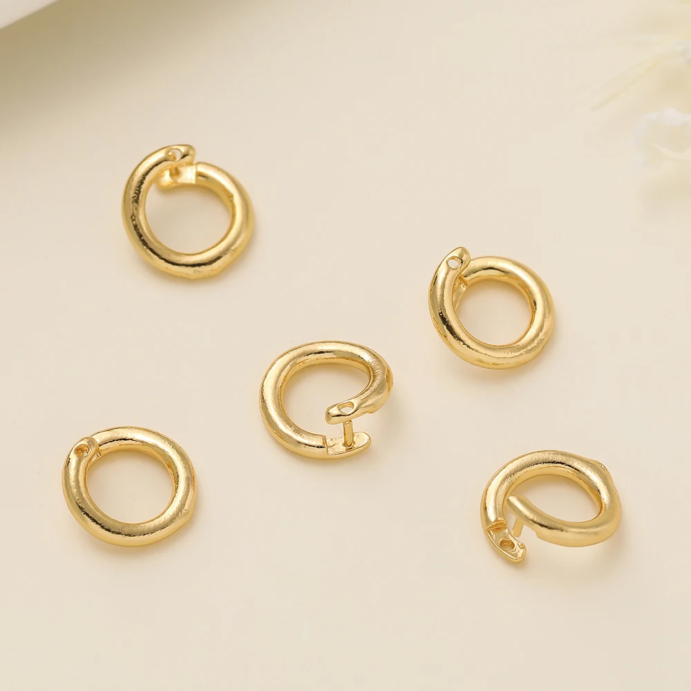 10 Stück 14/18K vergoldetes Messing, zwei Größen, offene Biegeringe, Spaltringe, Verbinder für Halsketten, Armbänder, Schmuckherstellung, Zubehör – Detail 5