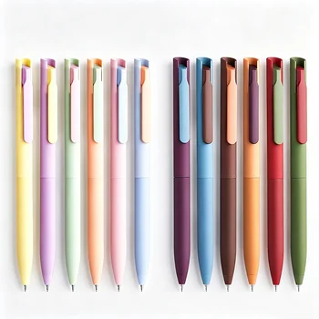 Set di 6 penne gel colorate retrò, penne colorate per diario, cancelleria per studenti di grande capacità, materiale scolastico per prendere appunti e scrivere