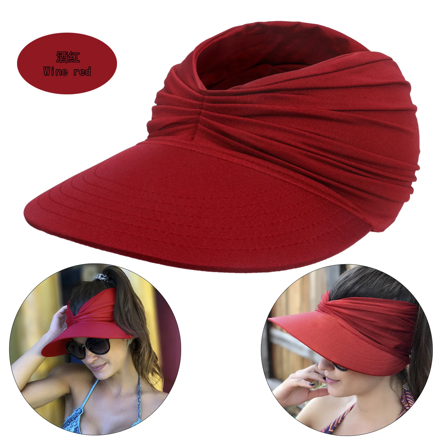 Sun hat women empty top beach summer outdoor sport baseball golf visor parent-child