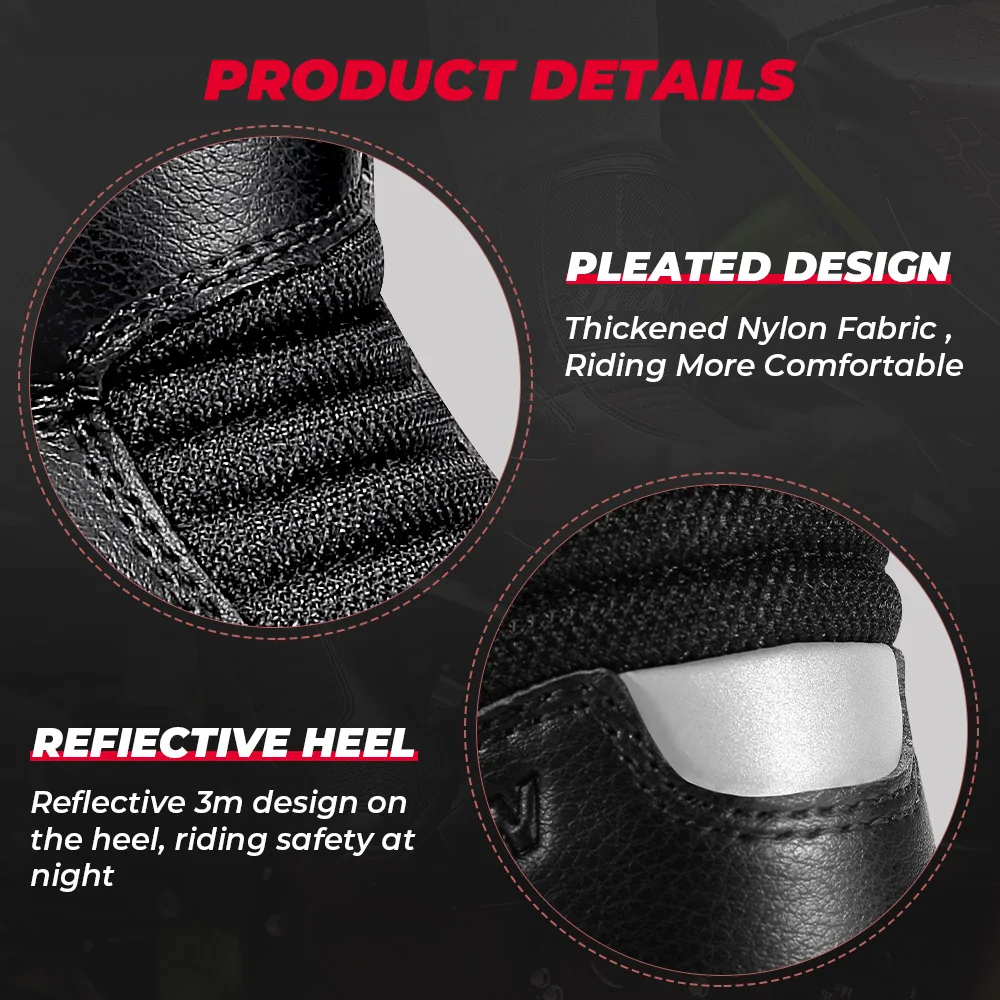 Men Motorcycle Leather Waterproof Boots