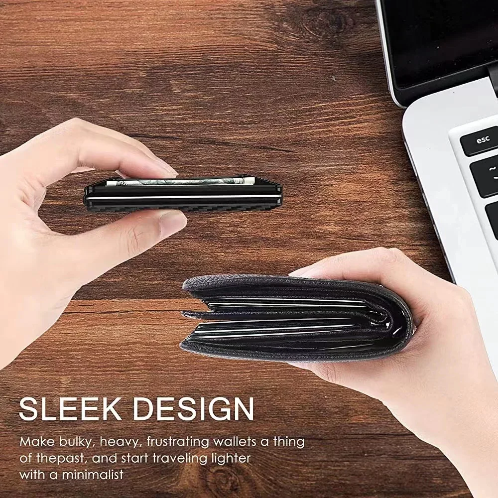 Rfid Credit Card Holder Slim Metal Magic Wallets Men Women Thin Mini Id Bank Cardholder Aluminium Alloy Case Wallet for Men Best Sellers In Luggage, Bags