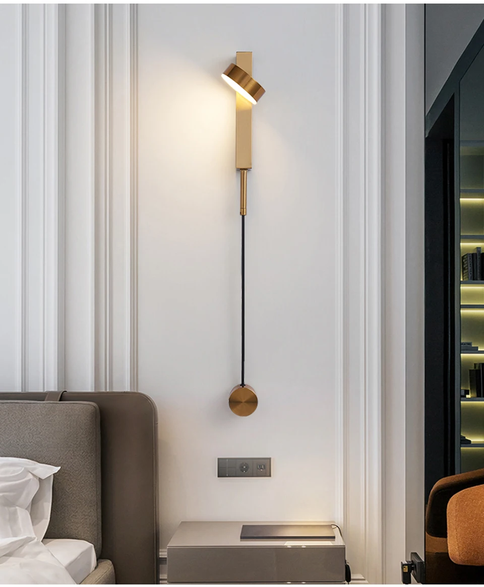 

Heng Yuan Modern design LED lighting indoor wall lamp rotary dimming wall switch wall mounted decorative roo lamp