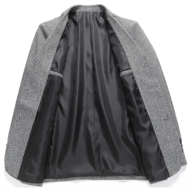 2023 New Men's Fashion Business Korean Gentleman Wool Gentleman Trend Slim Hong Kong Style British Style Casual Wedding Blazer