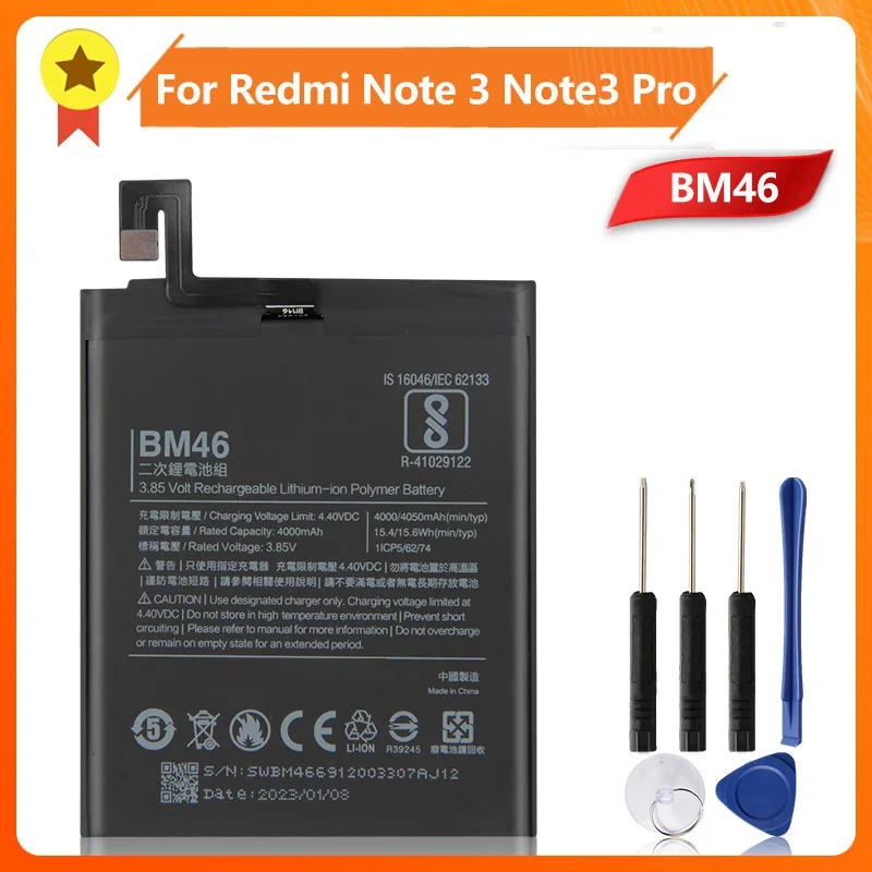 

BM46 Сменный аккумулятор для Xiaomi Redmi Note3 Redrice Pro Hongmi Note 3 4050 мАч + инструмент