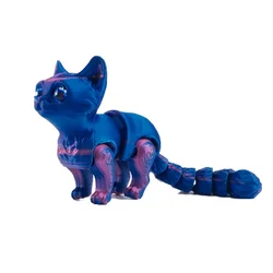 Cute 3D Printed Mini Cat Figure with Glittering Eyes - Movable Joint Room Decor & Kids Gift (4)