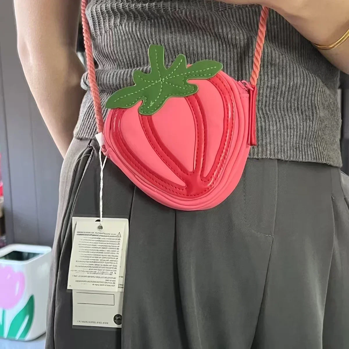 2024 New Children's Bag, Strawberry Bag, Fashionable and Versatile, Cute Mini Coin Purse, Crossbody Small Backpack 5