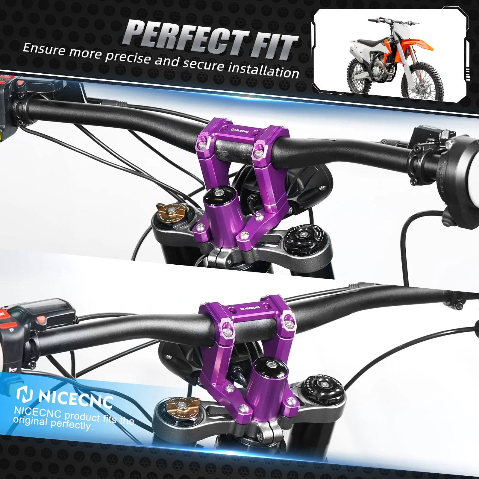 NICECNC Front Lenker Bar Riser Halterung Obere Triple Clamp Top Link Platte Halterung Heighten Kit Für Surron Light Bee X S – Detail 15