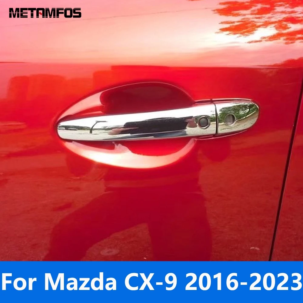 

Для Mazda CX9 CX-9 2016-2021 2022 2023 Хром Боковая крышка дверной ручки защитная крышка стикер ободок аксессуары для стайлинга автомобиля