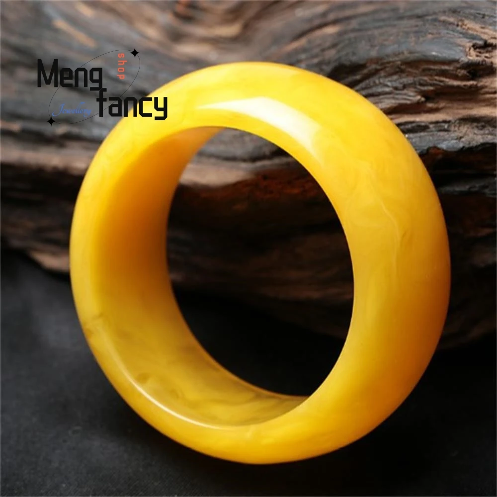 

Natural Baltic Chicken Butter Beeswax Amber Bangle Clear Mind Nature High-grade Exquisite Fashion Luxury Jewelry Holiday Gifts