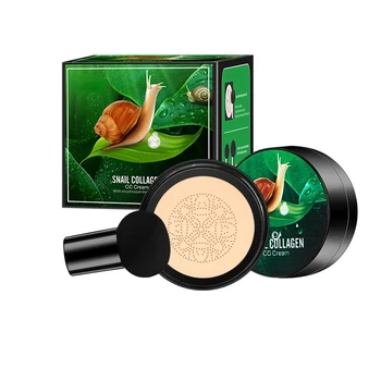 Snail Collagen BB Cream Mushroom Head Air Cushion Foundation CC CreamLiquid Concealer Brightening Oil-control Makeup Cosmetics
