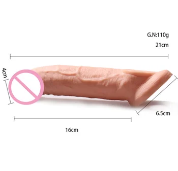 21Cm Enlargement Penis Extender Sleeve Reuseable Condom Delay Ejaculation Sex Toys For Men Intimate Goods Sex Shop 3