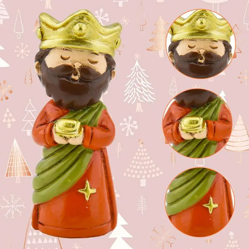 Nativity Advent Calendar 24pcs Nativity Scene Resin Colorful Statue Set Christmas Countdown Calendar Toy for Festival Decor