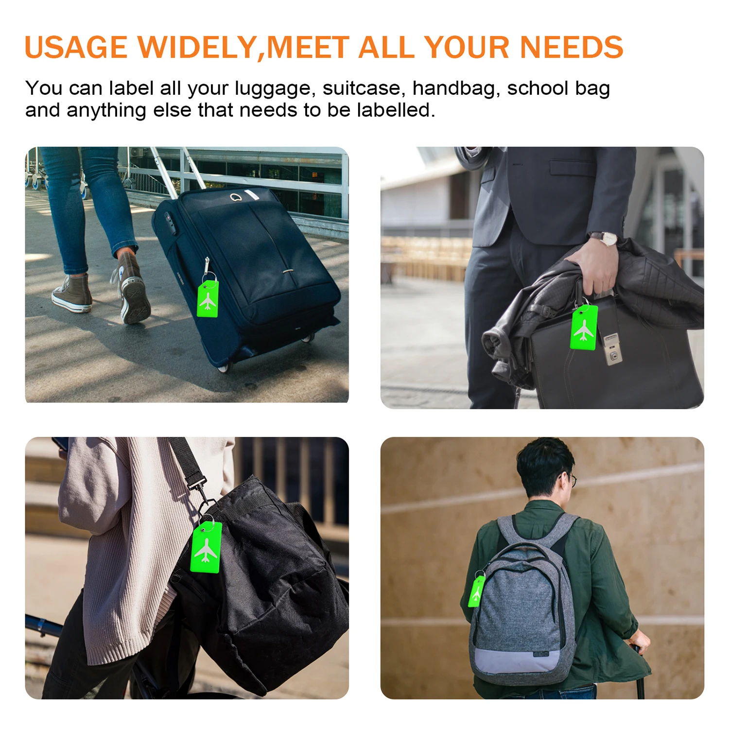 10 Etichette Bagaglio In Alluminio Con Cavo Acciaio | 10 Colori Diversi | Impermeabili E Sicure Per Viaggi - Foto 10