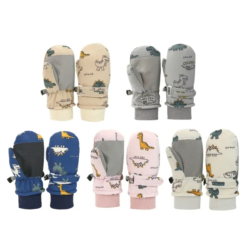 

1 Pair Kids Waterproof Ski Gloves Winter Warm Fingerless Mittens Windproof Toddler Gloves for Outdoor Activities Skating