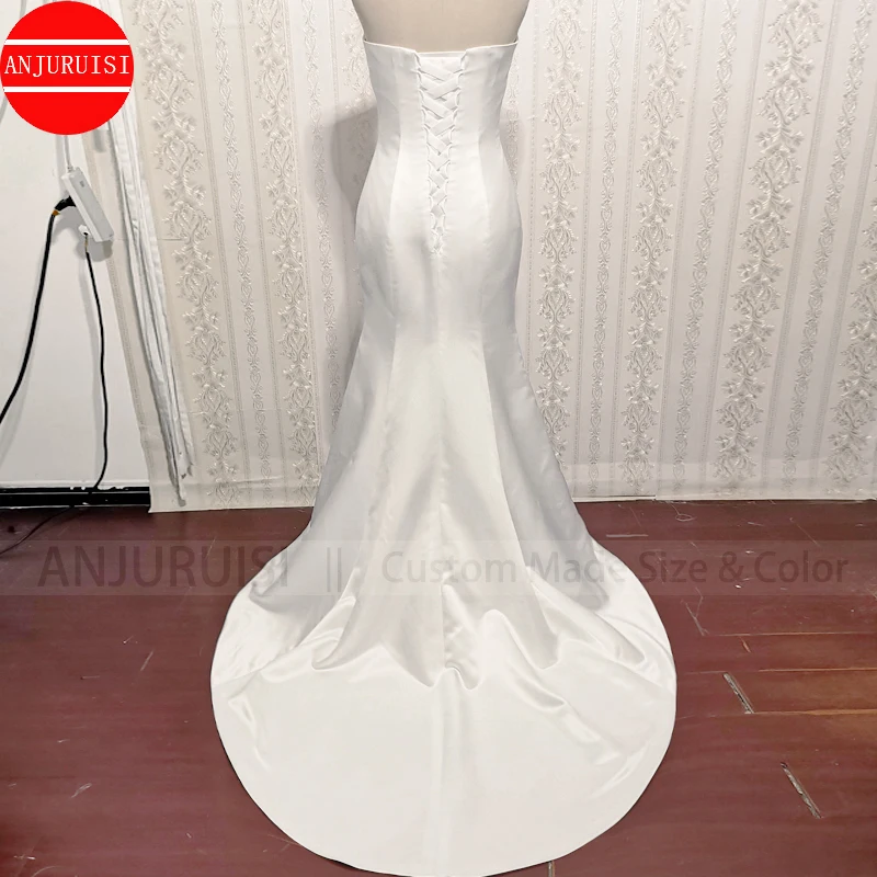 Women Wedding Dresses wedding dresses Simple White Satin Sweetheart Mermaid Vestido De Novia Cheap Suknia Ślubna Lace Up