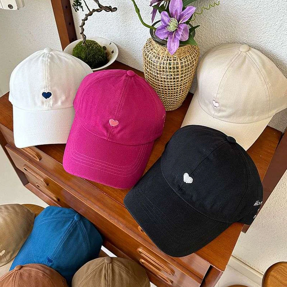 Children Girls High Ponytail Baseball Cap Empty Top Sun Visor Hats Embroidery Love Heart Sun Hat Beach Outdoor Summer Cap Hats baseball cap outdoor sun hat