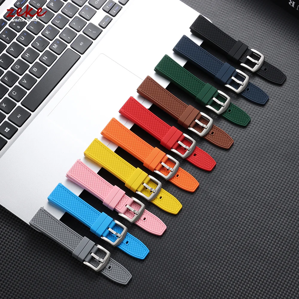 Universal Sports Silicone Watchband - 20mm/22mm Waterproof Rubber Strap