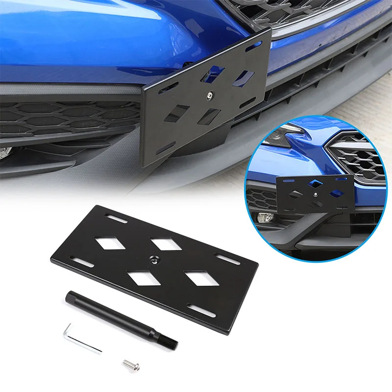 

For Subaru WRX 2021-2023 Aluminum Alloy Front Bumper Tow Hook License Plate Holder Frame Mounting Bracket Car Accessories