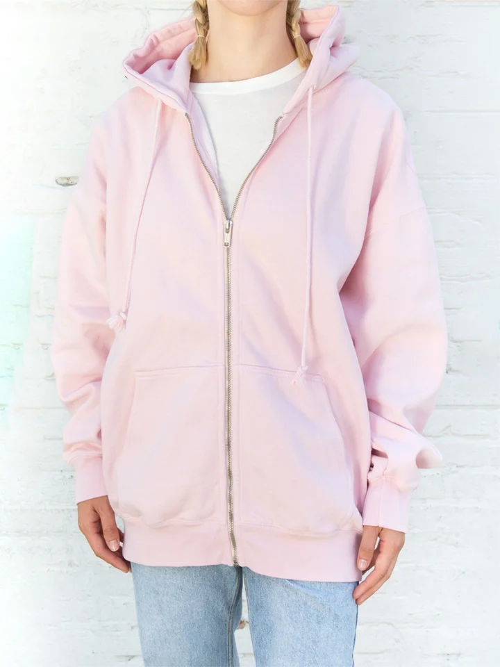 Sweat Capuche Femme PrettyLittleThing Rose M - Polyester, Fermeture éclair - Occasion Bon état
