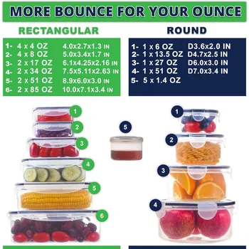 50 Pcs Large Food Storage Containers with Lids Airtight-85 OZ to Sauces Box-Total 526OZ Stackable Kitchen Bowls Set Meal Prep 3