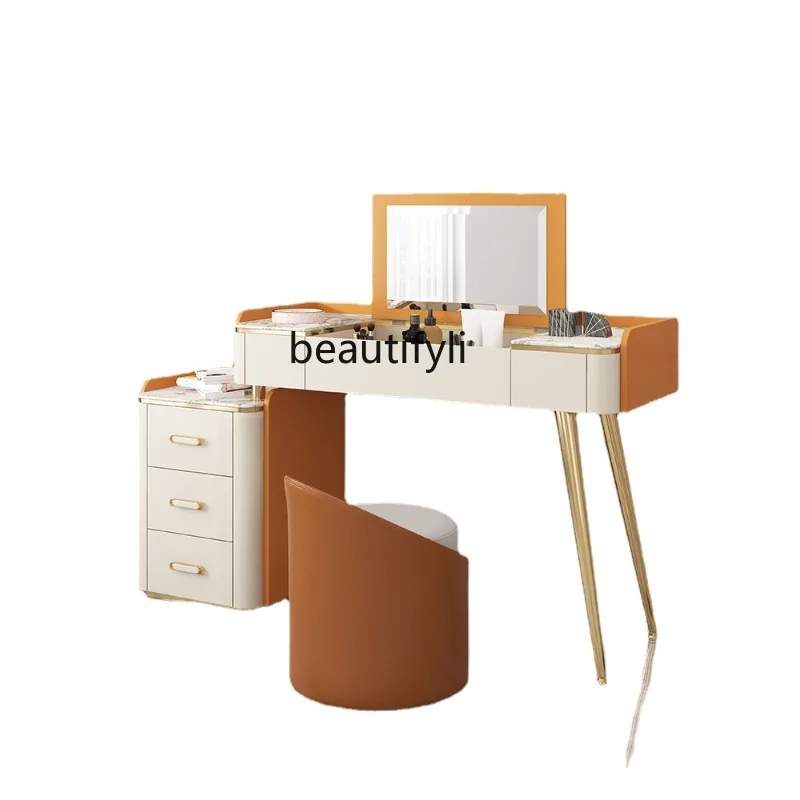 

Italian Minimalist Stone Plate Flip Dressing Table Makeup Table Storage Chest of Drawers Integrated Modern Bedroom Corner Desk