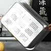Thicken Kitchen Food Storage Drain Tray Rectangular Stainless Steel Pastry Bread Pan Vegetables Fruit Drainer Plate with Lid 5