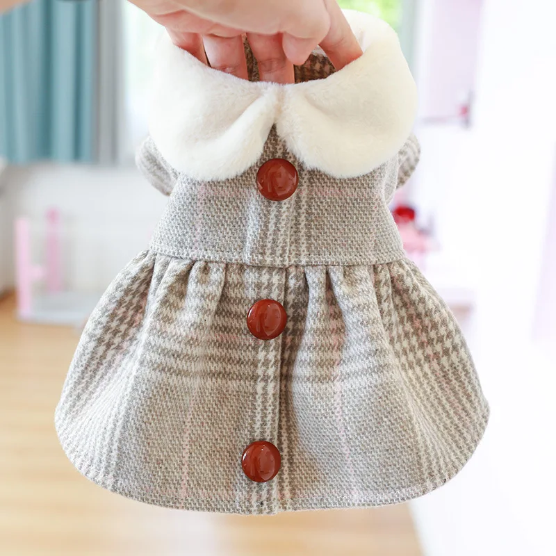 

New Pet Winter Clothes Puppy Cat Coat Female Dog Clothes Small Dog Dresses For Dogs Costume Pomeranian Skirt Yorkie Outfit 2023