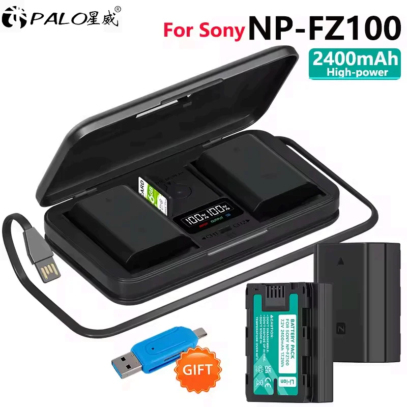 PALO NP FZ100 NPFZ100 NP-FZ100 Battery LCD Dual USB