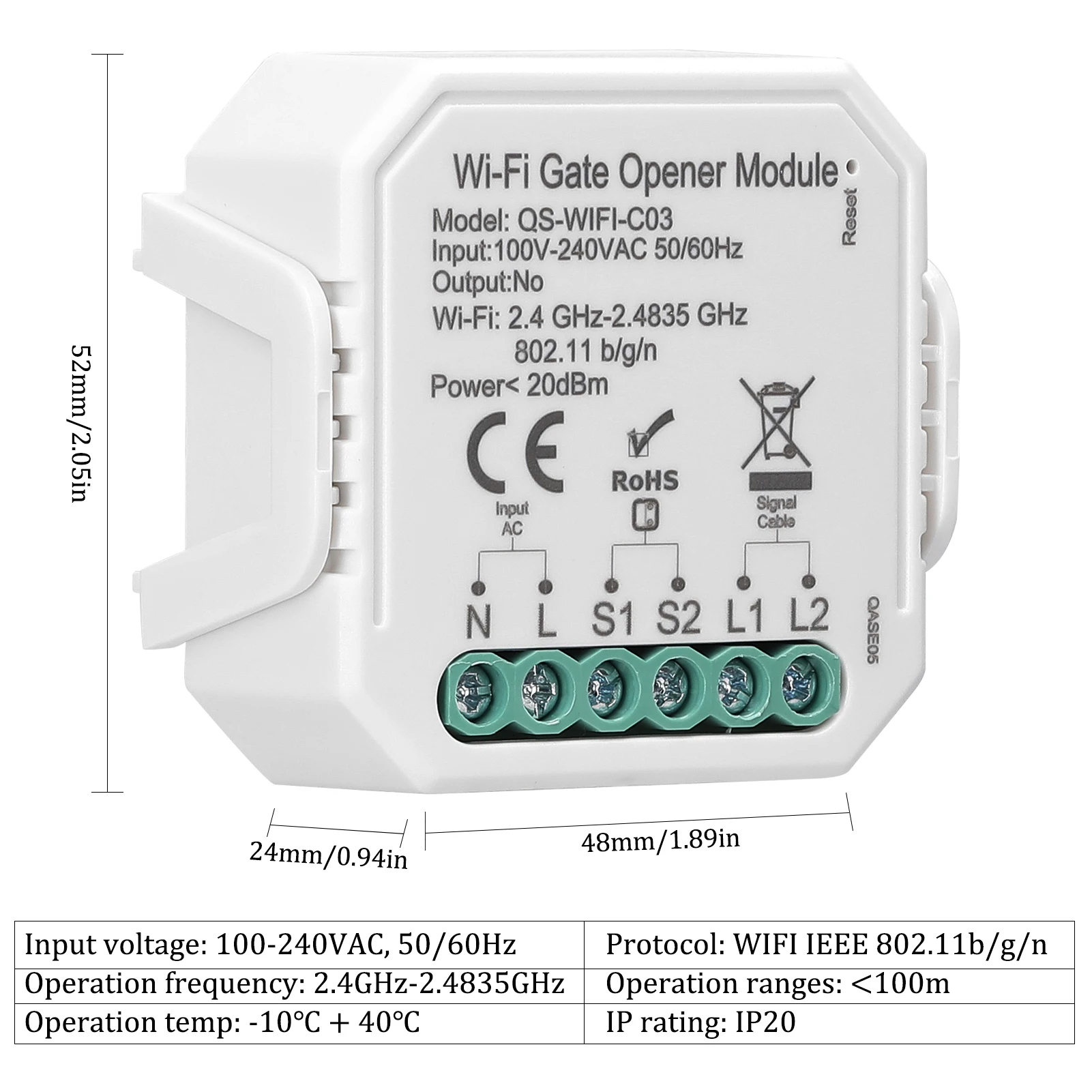 Tuya WiFi Garage Door Opener Controller Mobilephone Remotely APP Control Compatible with Alexa Google Home for Voice Control smart garage door opener