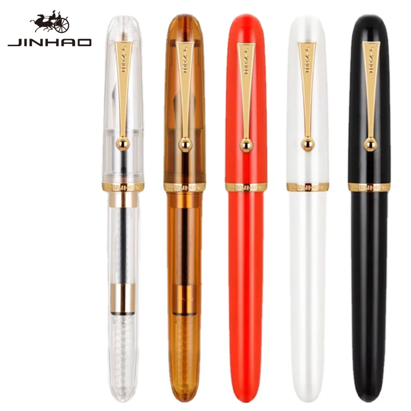 

JINHAO 9016 Dadao Fountain Pen Acrylic Transparent Spin Pen EF/F/M Nib Stationery Office School Supplies Writing Pens PK 9019