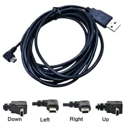 USB 2.0 to Mini USB Data Sync Cable 90 Degree Angled Elbow 5 Pin B Male to Male Charge Charging Cord for Camera MP3 MP4