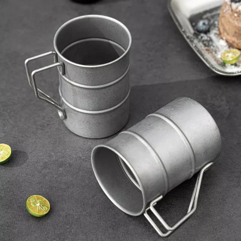 Beer Stainless Steel Cup Retro Industrial Style Cold Drink Outdoor Camping Style High Aesthetic