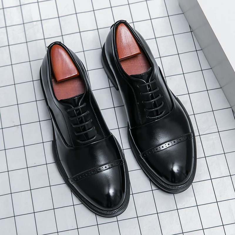 Luxury men's casual shoes Oxford formal leather shoes Men's fashion trend Handmade men's casual shoes