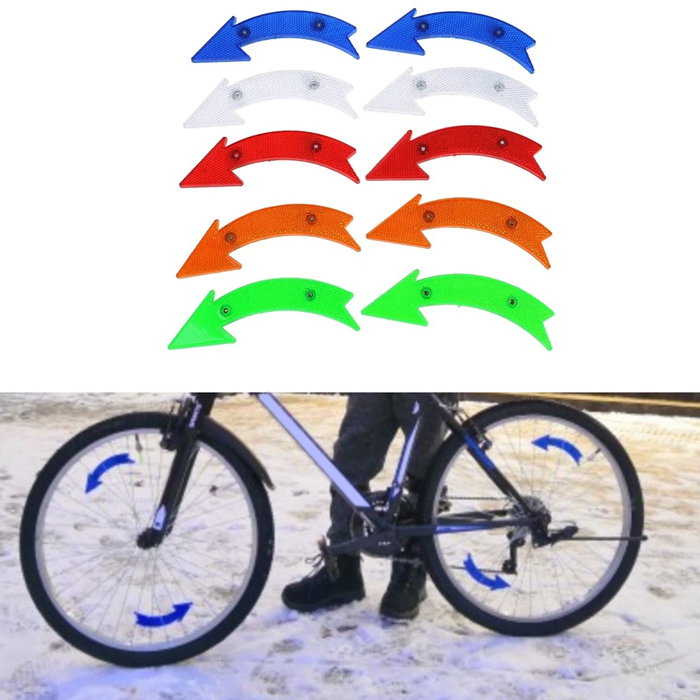 Bicycle Bike Spokes Reflective Sheet Cycling Reflector Arrow Reflective Sheet Bike Accessories Decoration Bead Spoke