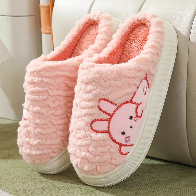 Pantuflas De Conejo Rellenas Con Dibujos De Animales, Zapatos De Interior Para El Hogar La Sala De Estar Y El Dormitorio 39 A 43