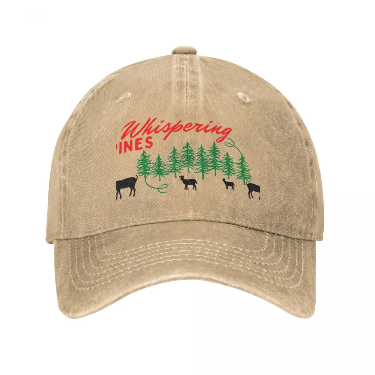 

Whispering Pines Working Ranch with Goats Red and Black Cap Cowboy Hat hats baseball cap designer hat Women's hat Men's