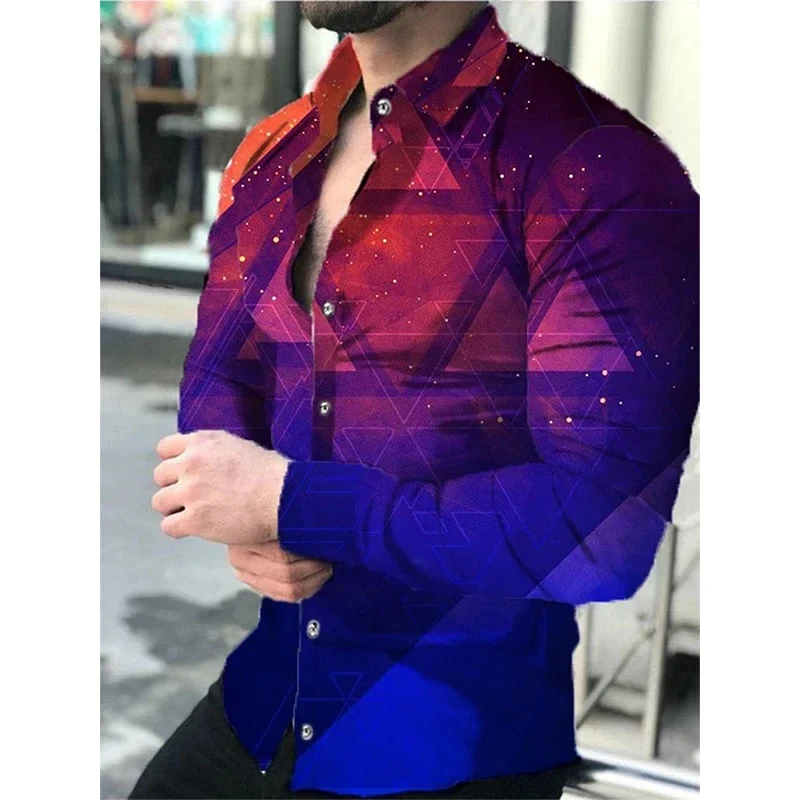 thumbnail image 1 of Camisa de hombre Retro Street 2024 Primavera/Verano Otoño/Invierno Moda Camisa de hombre con estampado 3D Camisa de manga larga con botones, 1 of 5