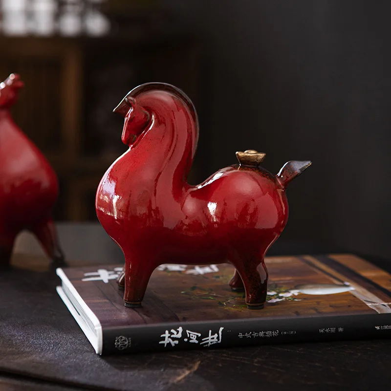 0007 Chinese Handmade Ceramics Tangma Souvenirs Immediately Have Money Creative Lucky Ceramics Office Decoration Desktop Art
