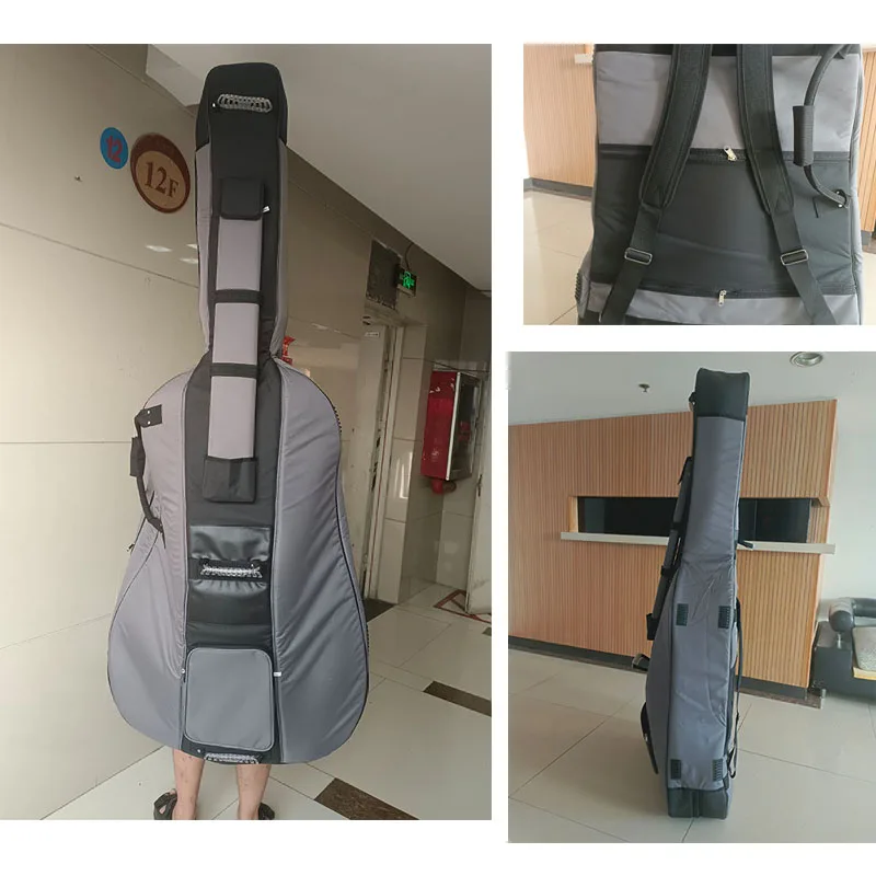 Professional double bass bag Tarpaulin material bag cover 3/4-4/4 bass Bow case