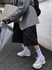 Mauroicardi Spring Summer Loose Casual Soft Black Pleated Shorts for Men Mens with High Waist Short Straight Pants Clothes 2024 4